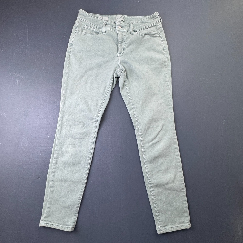 Universal Thread Jeans Women's Size 6/28R Green Mid Rise Skinny Light Wash Denim